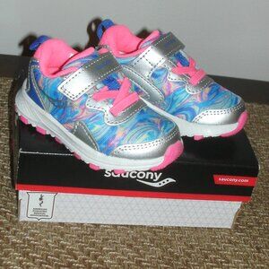 NWT Saucony Flash AC 3.0  Pink Blue Silver Swirl ~ SL167807 size 4.5 M with Box